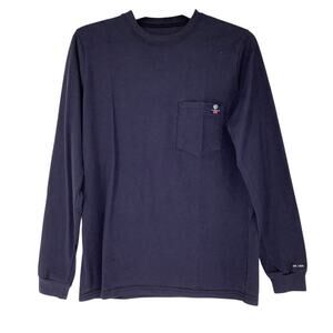 Tyndale Mens Medium Navy Blue Flame Resistant Crew Neck T Shirt Workwear J13-2